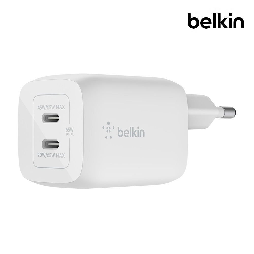 2025.03.15(토)-벨킨 65W 듀얼 USB-C타입 PD 3.0 PPS GaN 고속 충전기 화이트(WCH013kr)