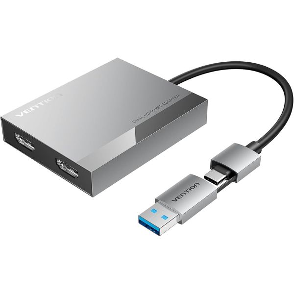 2025.08.07(목)-벤션 USB C타입 듀얼 4K 60Hz 디스플레이링크 어댑터 ACX() 메탈실버(HDMI)