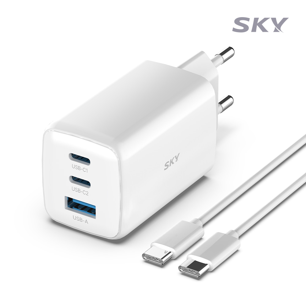 2022.03.21(월)-스카이 필 USB-PD 고속 3포트 멀티충전기 어댑터 65W ZX-3U10T 블랙(GaN65S)
