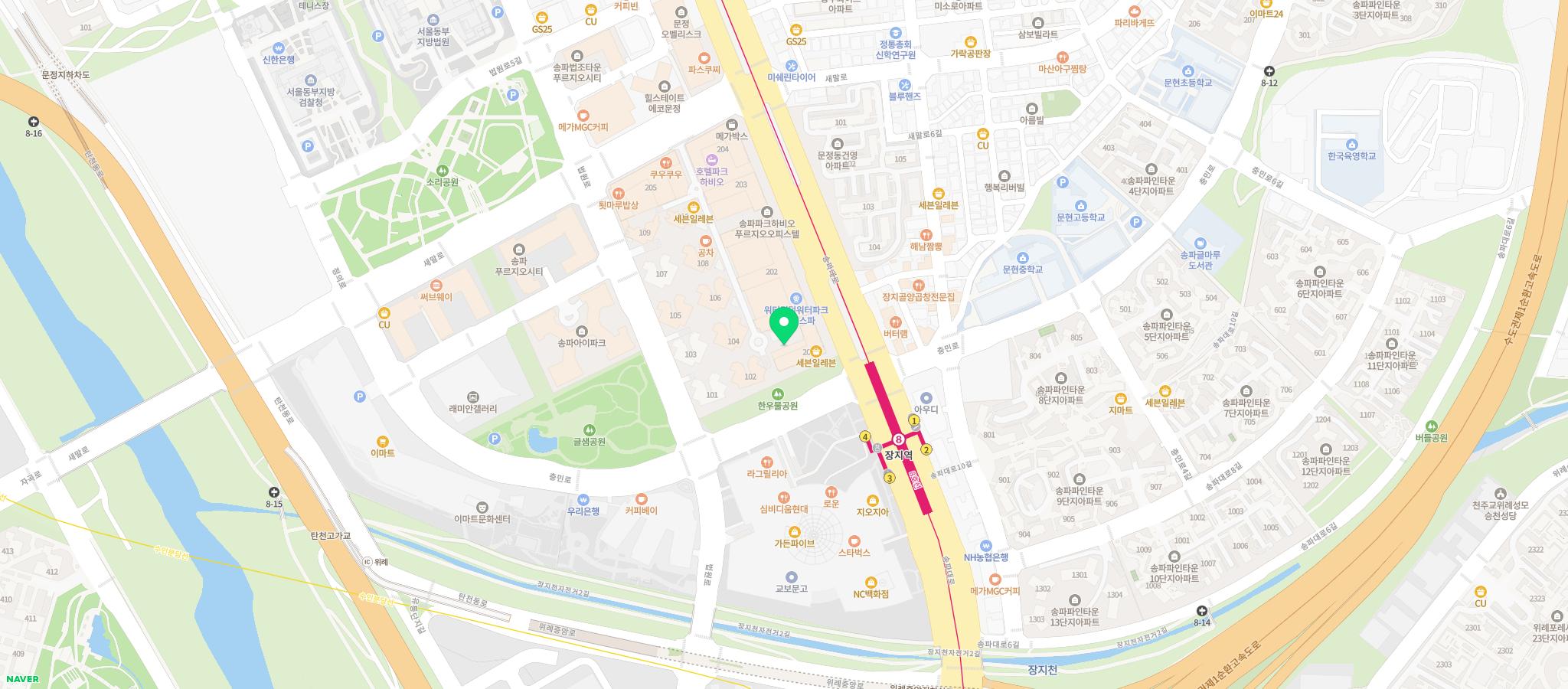 바운스 더퍼스트 송파센터 지도