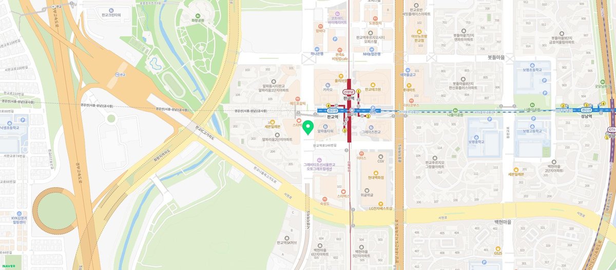 송추가마골 인 어반 판교점 지도