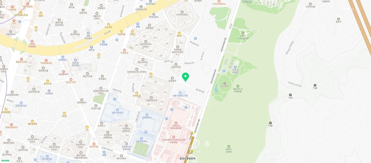 산장가든 지도
